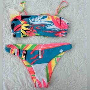 Maaji Neon Striped Bikini Set